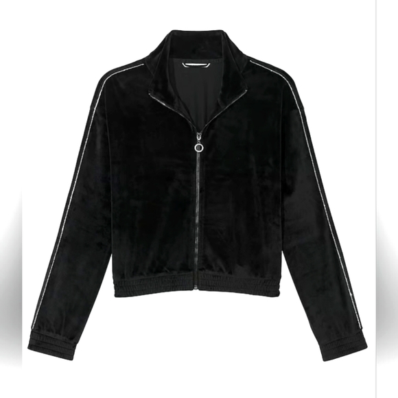 Victoria secret velvet black cropped Jogger sweater - Picture 1 of 1